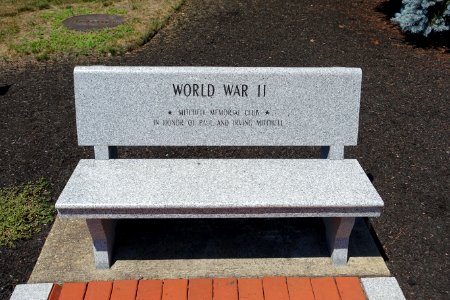World War II bench - Middleboro Veterans' Memorial Park - Middleborough, Massachusetts - DSC04043