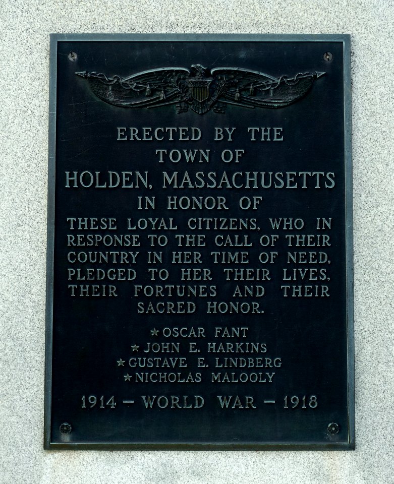 World War I Memorial - Holden, Massachusetts - DSC08380