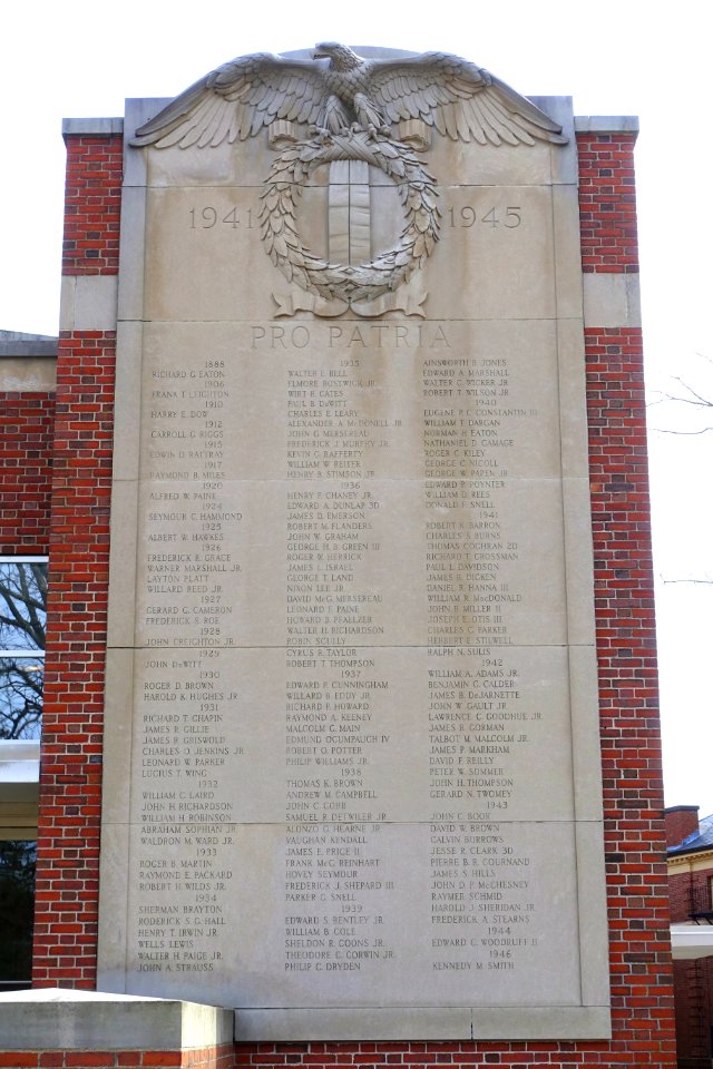 World War II Memorial - Phillips Academy Andover - Andover, Massachusetts - DSC05351