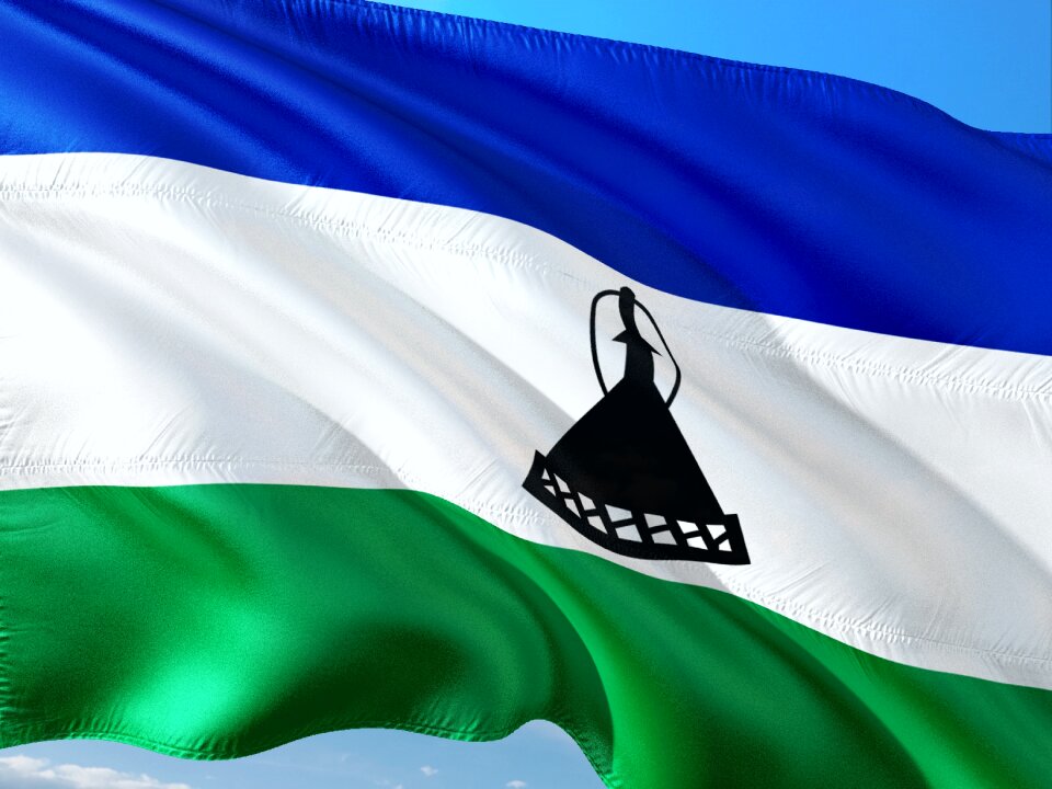 Flag lesoto kingdom of lesotho