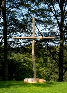 Wooden cross at Lyse Church 1