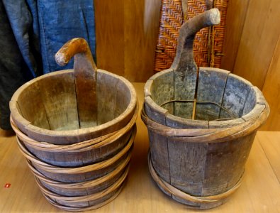 Wooden buckets, Hmong (Hmong Hoa) - Vietnam Museum of Ethnology - Hanoi, Vietnam - DSC03054