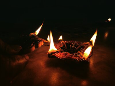 Flame dark night photo