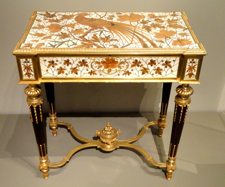 Work Table, c. 1880, made by Maison Alphonse Giroux, Paris, under the direction of Veuve Duvinage, rosewood, ivory, gilt bronze, brass, pewter - Art Institute of Chicago - DSC09879