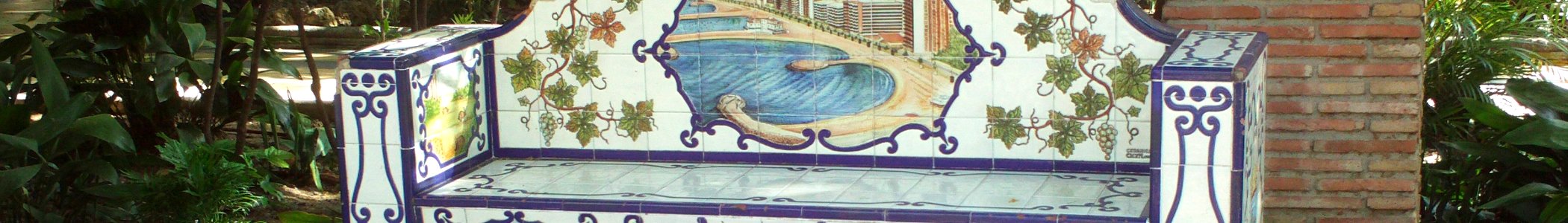 WV banner Visual art Painted tile bench in Marbella