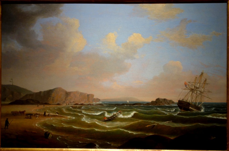 Wreck of the 'Roma' by Fitz Henry Lane, 1846, oil on canvas - New Britain Museum of American Art - DSC09277