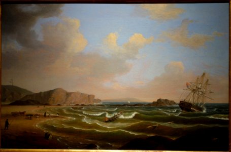 Wreck of the 'Roma' by Fitz Henry Lane, 1846, oil on canvas - New Britain Museum of American Art - DSC09277