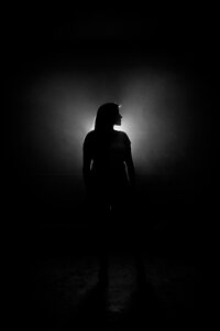 Woman girl alone silhouette photo