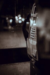 Call telephone black and white
