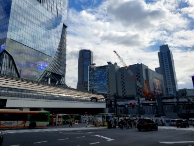 Works on Shibuya Station building