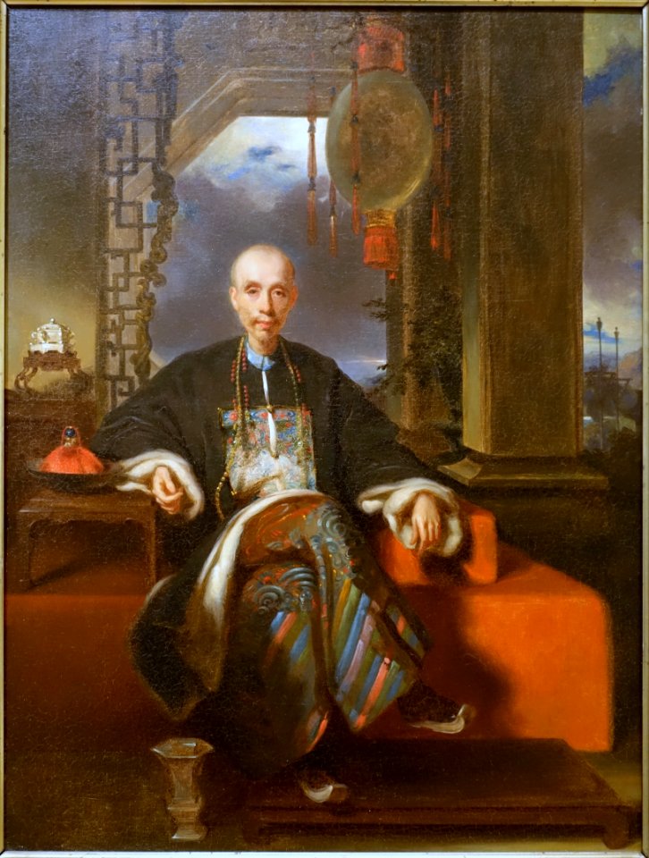 Wu Bingjian, also known as Houqua II, unknown artist, Guangzhou, c. 1840, oil on canvas - Peabody Essex Museum - DSC07376