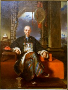 Wu Bingjian, also known as Houqua II, unknown artist, Guangzhou, c. 1840, oil on canvas - Peabody Essex Museum - DSC07376