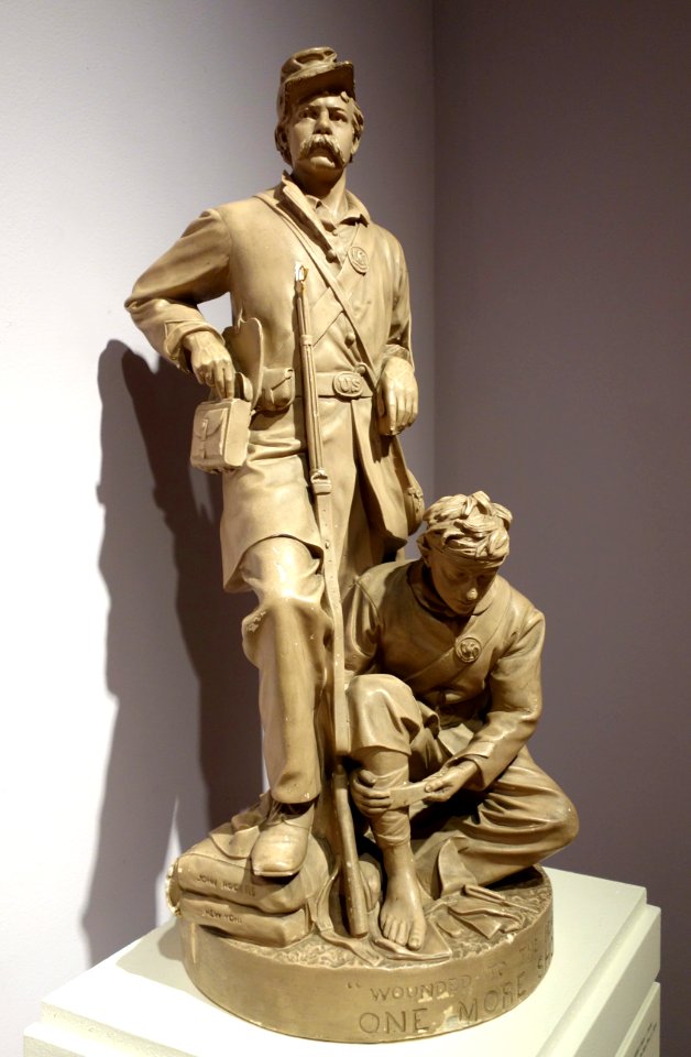 Wounded to the Rear, One More Shot, by John Rogers, view 2, c. 1870, plaster and oil paint - New Britain Museum of American Art - DSC09377