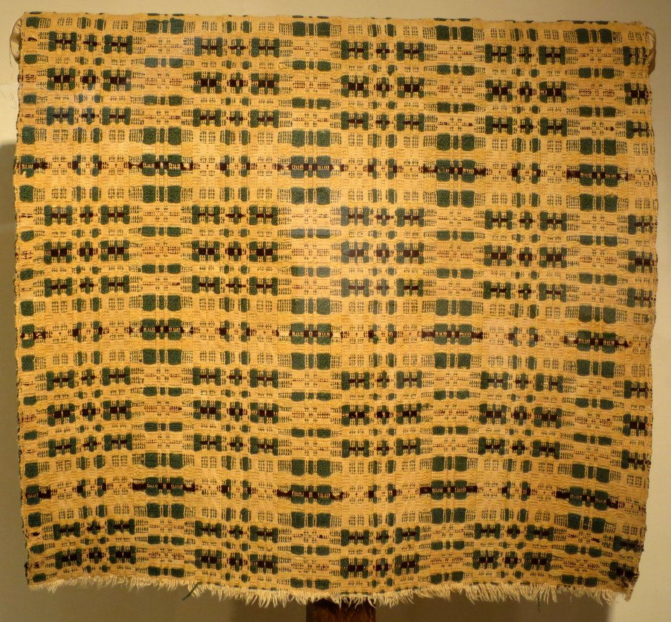 Woven coverlet from the United States, 19th century, Honolulu Museum of Art