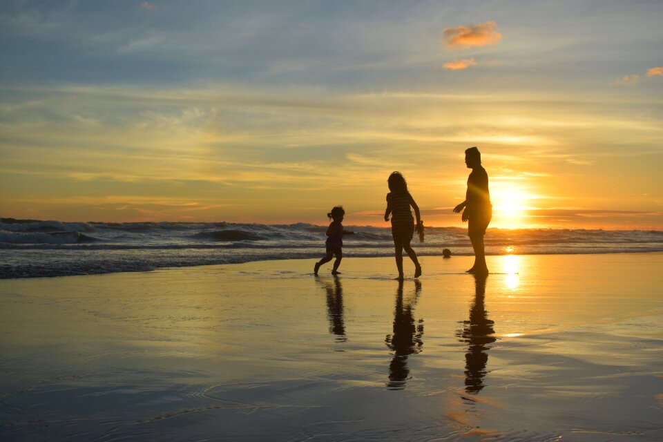 Beach family happiness