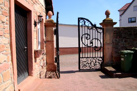 Wrought iron gate in cemetery Großostheim (1)