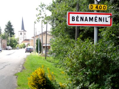 Benaménil (M-et-M) city limit sign