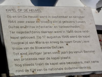Bemmel, kapel op de heuvel, tekstbord