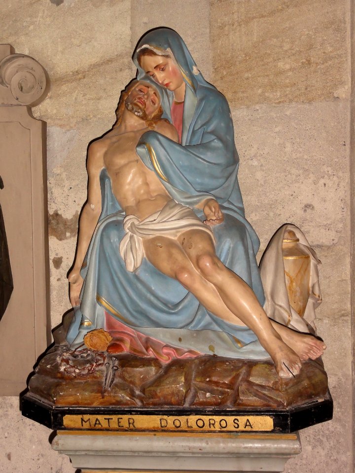 Belin-Béliet (Gironde) église de Belin, statue pietá
