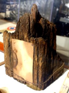 Beam end from Old North Bridge, Concord, 1760-1770, oak - Concord Museum - Concord, MA - DSC05664