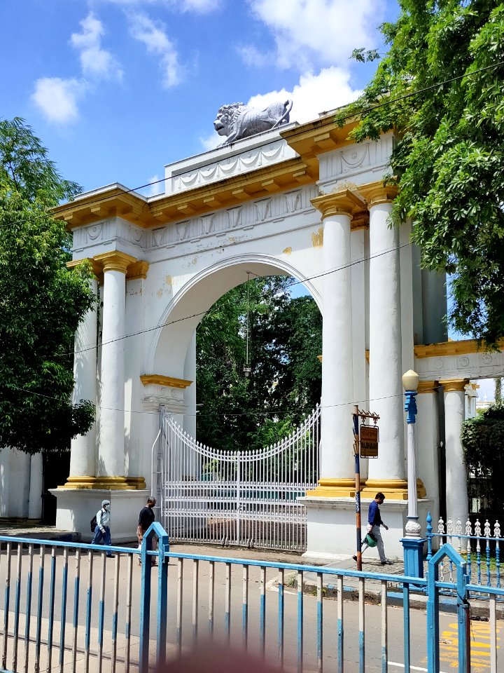 Beautiful White gate of RajBhavan
