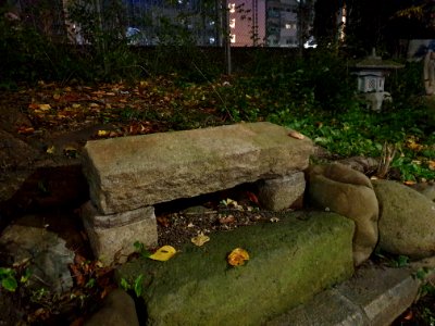 Bench in Shibuya, 10 meters away from Yamanote line photo