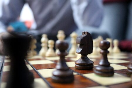 Chess pieces strategy playing field