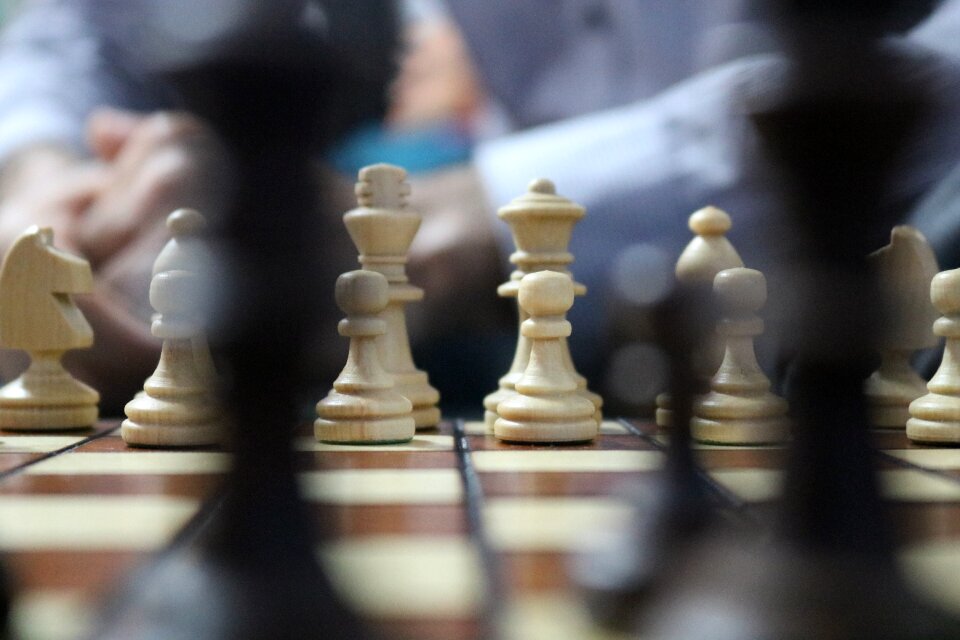 Chess pieces strategy playing field