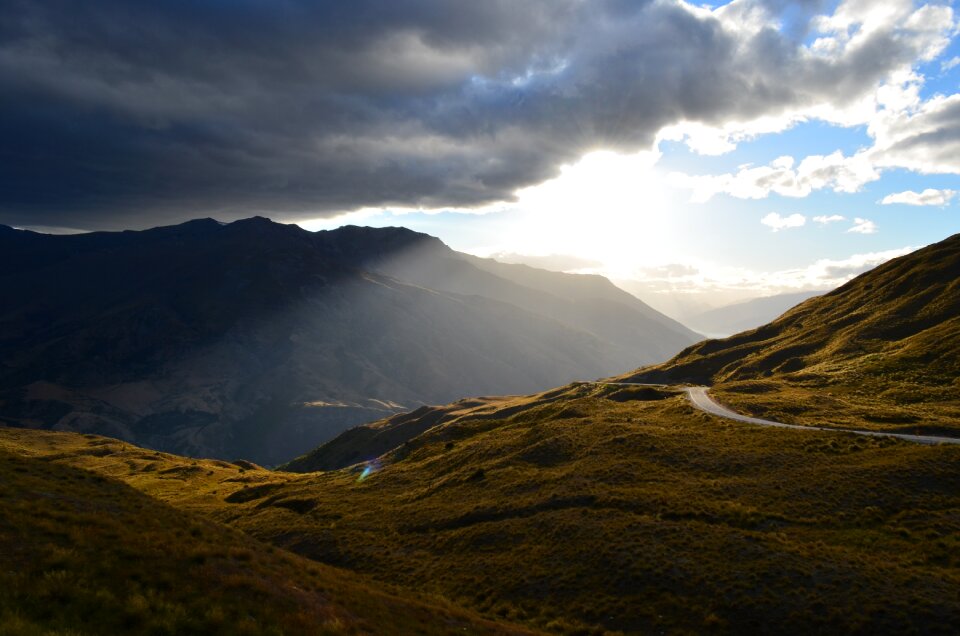 Crown range road sunset