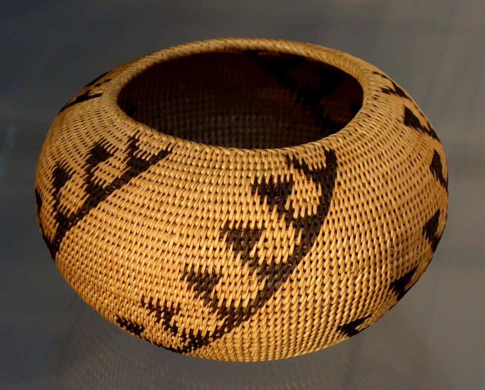Basket, Washoe people, Northern California, late 19th to early 20th century, coiled willow, bracken fern - Chazen Museum of Art - DSC01840