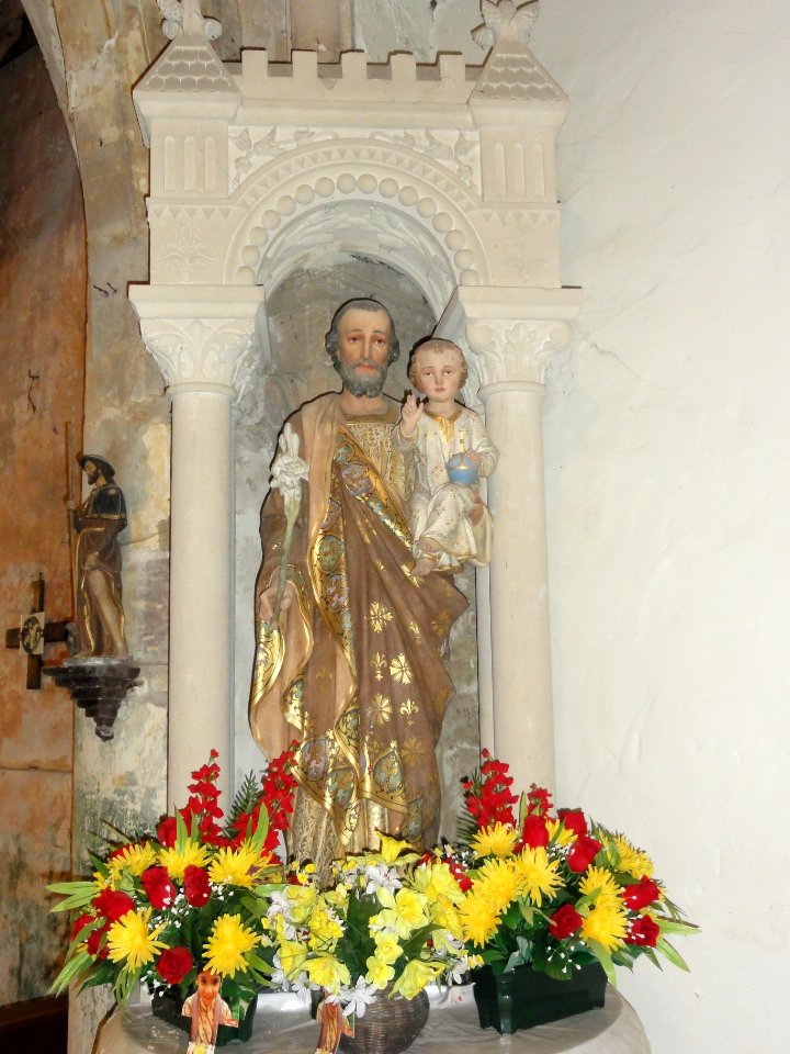 Baudonvilliers (Meuse) église, statue Saint Joseph avec Enfant Jésus