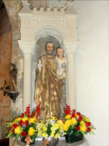 Baudonvilliers (Meuse) église, statue Saint Joseph avec Enfant Jésus
