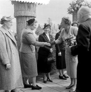Bezoek koningin Juliana aan Delft bij de Van de Wouden Stichting, Bestanddeelnr 907-3515