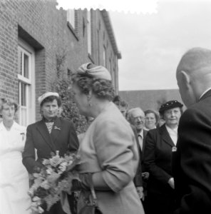 Bezoek koningin Juliana aan Delft bij de Van de Wouden Stichting, Bestanddeelnr 907-3520
