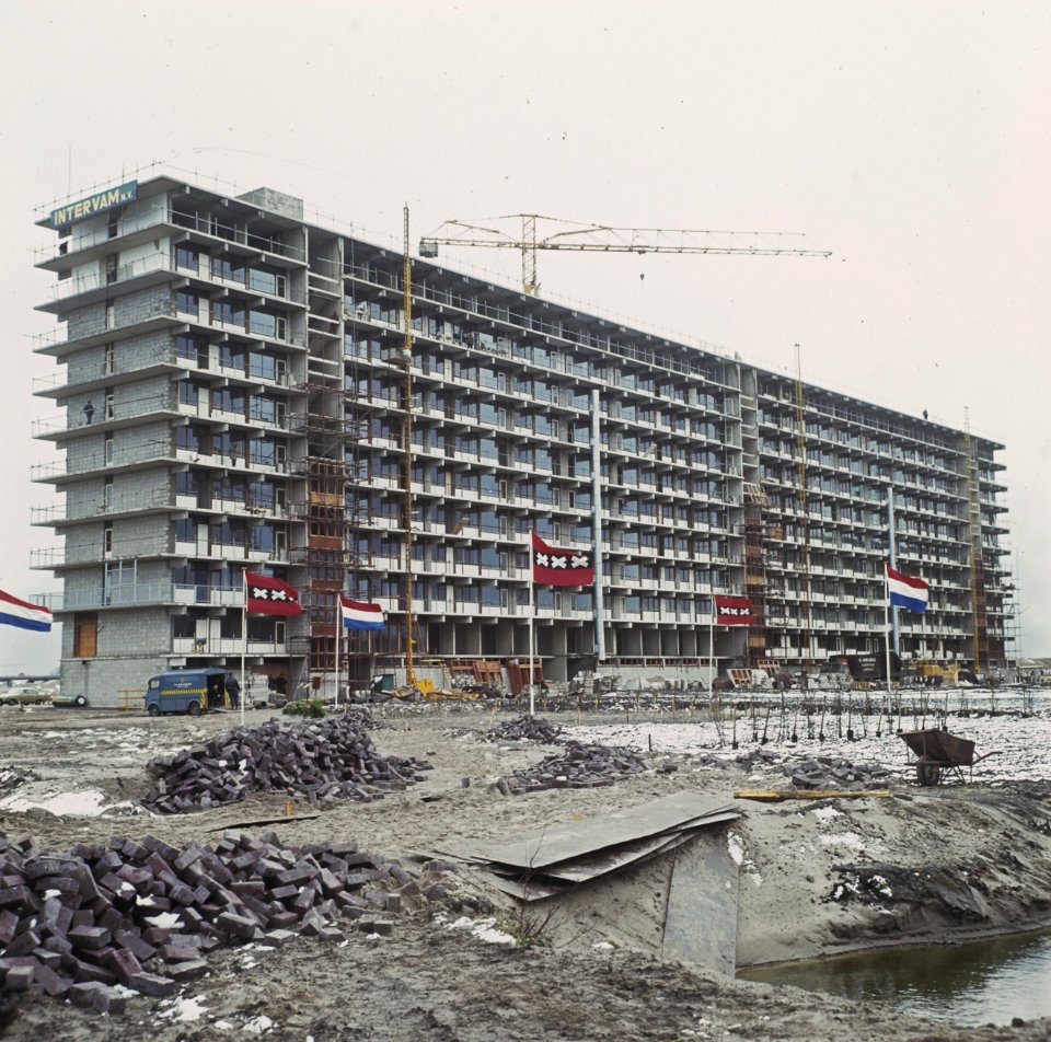 Bijlmermeer flats in aanbouw, Bestanddeelnr 254-8046