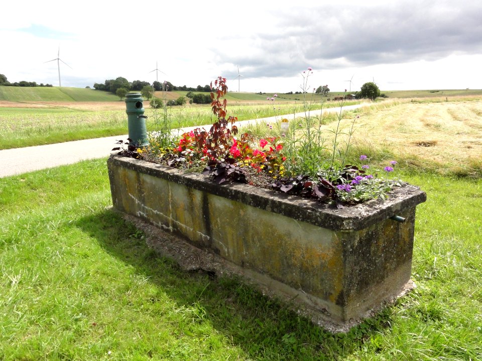 Amenoncourt (M-et-M) fontaine et éoliennes