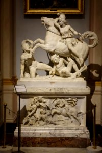 Amazon with barbarian and Greek, Roman, c. 160 AD, marble - Galleria Borghese - Rome, Italy - DSC04688