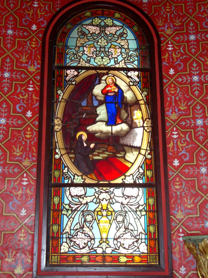 Arbonne (Pyr-Atl., Fr) stained glass window Vision of the Sacred Heart