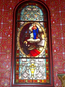 Arbonne (Pyr-Atl., Fr) stained glass window Vision of the Sacred Heart