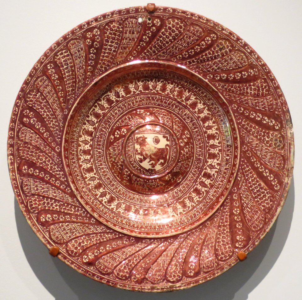 Armorial lusterware dish from Spain, c. 1500