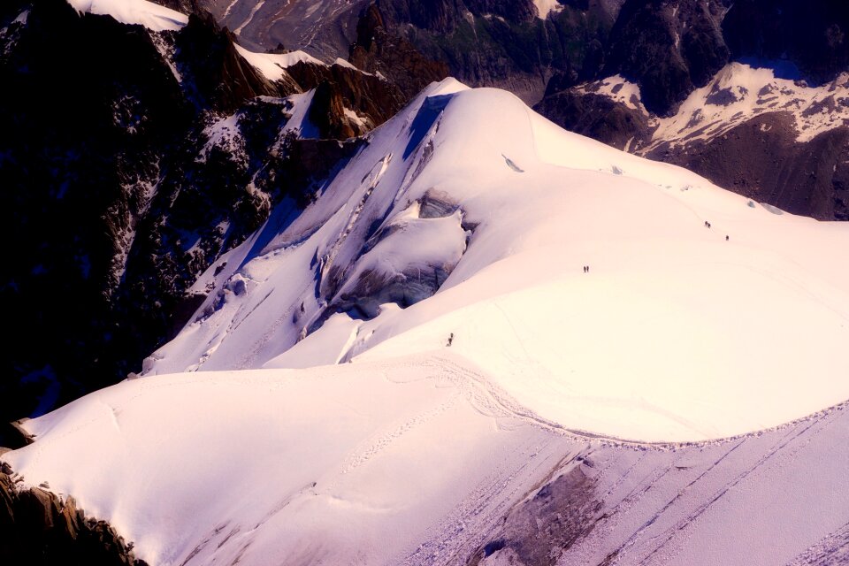 Winter mountain climbing figures