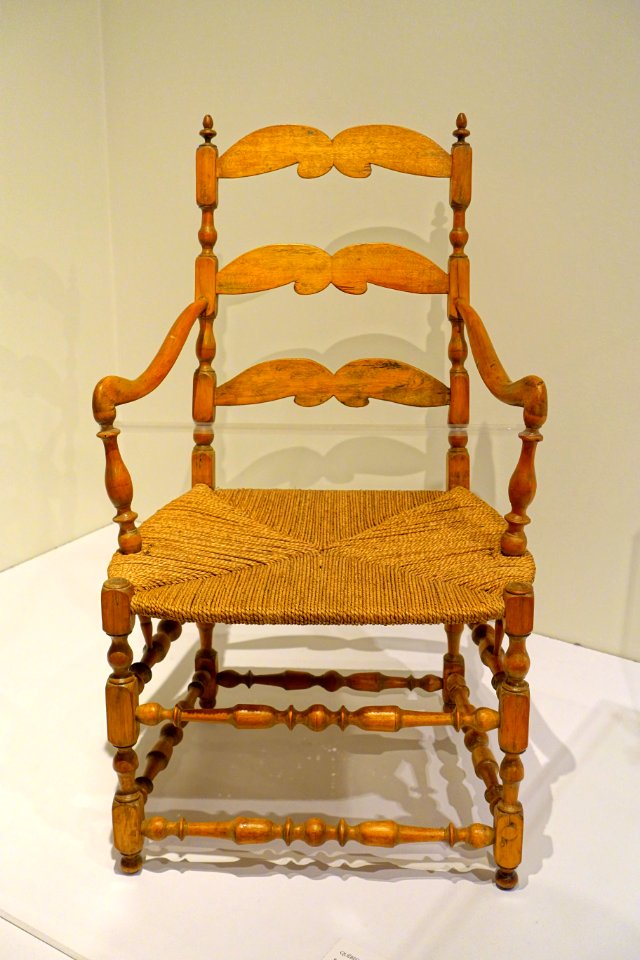 Armchair a la capucine, Quebec, 1700s, hardwood, woven cord - Montreal Museum of Fine Arts - Montreal, Canada - DSC09086