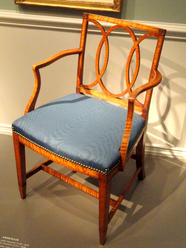 Armchair, possibly by John and Thomas Seymour, Boston, 1795-1805, maple with various maple veneers - National Gallery of Art, Washington - DSC08812