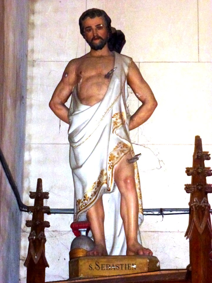 Amfreville-la-Campagne (Eure, Fr) église, statue St.Sébastien