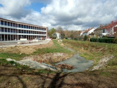 Alte Bach, Entdolung an der Durlacher Allee