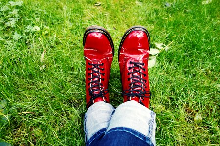 Doctor martens patent leather red patent leather shoes photo