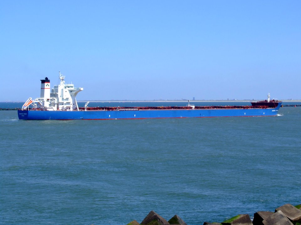 Anangel Odyssey photo6 approaching Port of Rotterdam, Holland 04-Aug-2007