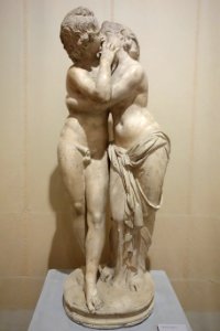 Amore and Psyche, copy of Roman original in the Capitoline Museum, by an unknown artist, late 1700s, plaster - Accademia Ligustica di Belle Arti - DSC02219