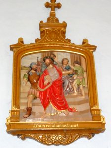 Aulnois sous Vertuzey (Meuse) Église Saint- Sébastien chemin de Croix station 01