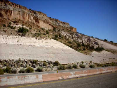 Bandelier Tuff roadcut photo